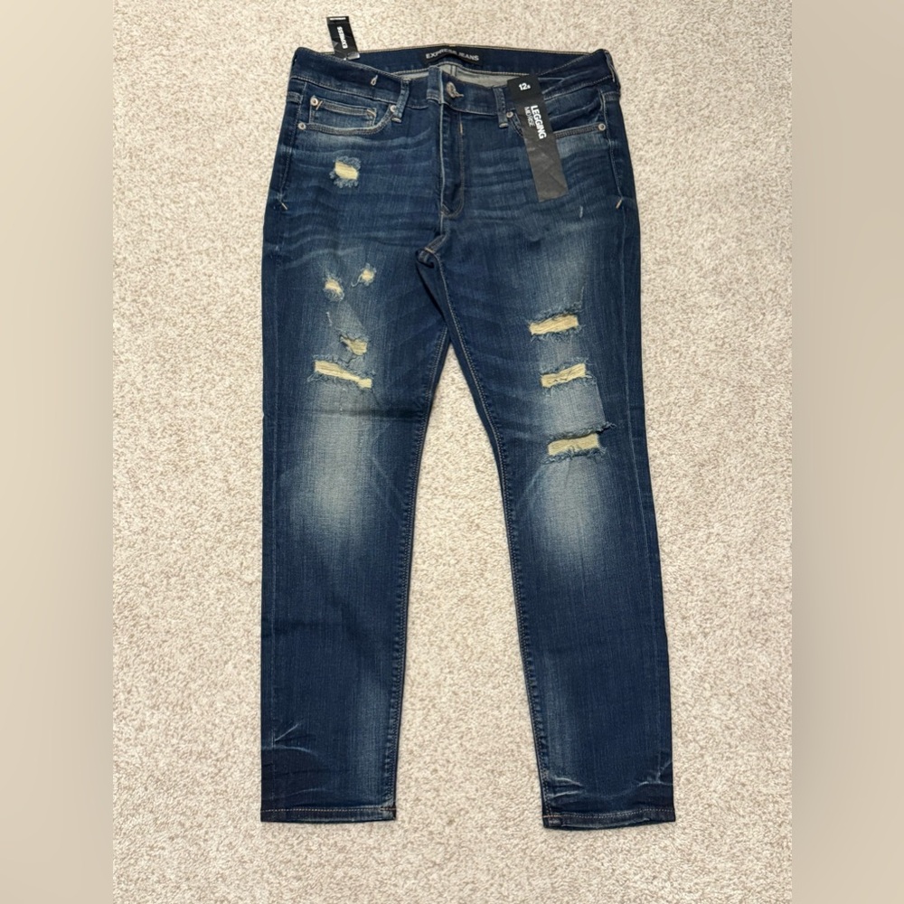 Distressed Blue Jeans